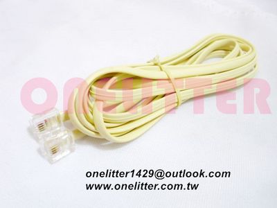 6070-W  6P4C電話頭-電話頭7尺
